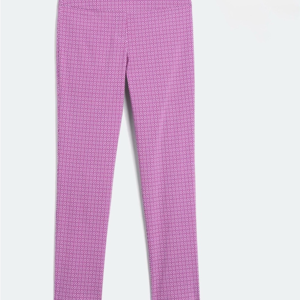 Ladies Purple Patterned Stretch Crop pants - Picture 7 of 8